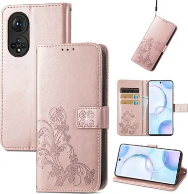 Produktbild von König Design Hülle kompatibel mit Honor Honor 50 Kunstleder Handyhülle - Handy Case Rose Gold