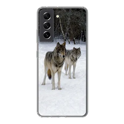 Produktbild von MuchoWow® Handyhülle Schutzhülle Hülle für Samsung Galaxy S21 FE Wolf - Schnee - Kanada Silikon Softcase Handy Hülle - Mobiltelefonhülle