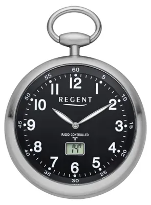 Produktbild von Regent Taschenuhr Edelstahl analog-digital Funkwerk silberfarben PR-002