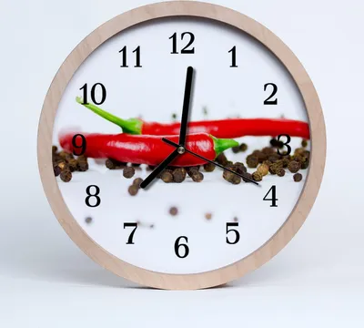 Produktbild von Holzuhr 20fi cm wanduhr - Pfeffer Paprika