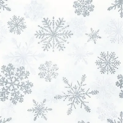 Produktbild von 20 Servietten Snow Crystals silver  - Schneekristalle silber 33x33cm