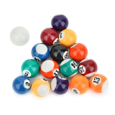 Immagine prodotto di 16PCS 32MM Eco-Friendly Resin Mini Kids Billiard Ball Toy Pool Table Accessori