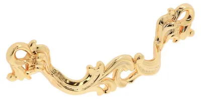 Produktbild von Griff für Möbel aus Zinklegierung, Lochabstand 128 mm, goldfarben, Set mit 6 Stück
