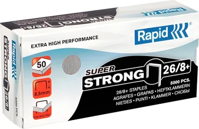 Produktbild von Rapid 24862200, Klammerpack, 26/8, 8,5 mm, 5000 Heftklammern, 26/8+, Metallisch