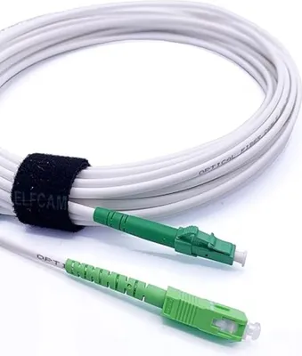 Immagine prodotto di Elfcam - Cavo in fibra ottica da 20 m SC/APC a LC/APC, monomodale, simplex, 9/125 µm, OS2, LSZH, bianco
