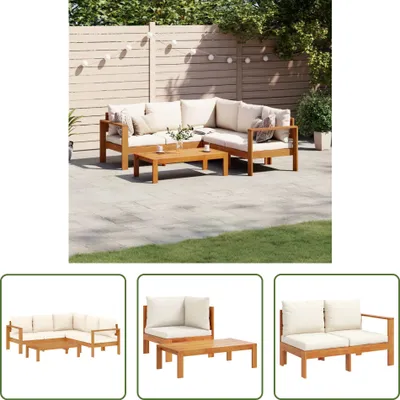 Produktbild von The Living Store 4-tlg. Garten-Sofagarnitur mit Kissen Massivholz Akazie
