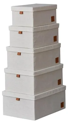 Produktbild von Store It luxus aufbewahrungsboxen set - Beige - Sachtelbar | Mit Deckel