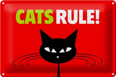 Produktbild von Blechschild Spruch 30x20cm Cats rule Katze