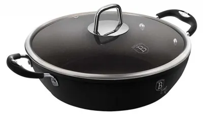 Obrázok produktu pre Plytký hrniec s titánovým povrchom a pokrievkou 28cm BLACK PROFESSIONAL LINE OVEN SAFE 206