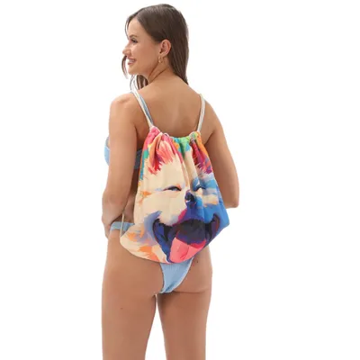 Produktbild von Strandtuch Mikrofaser 80x160 cm Schnelltrocknend mit Rucksack 2-in-1