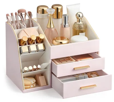 Produktbild von Elzusha – Kosmetik-Organizer mit Schublade aus Kunstleder für Kosmetikprodukte