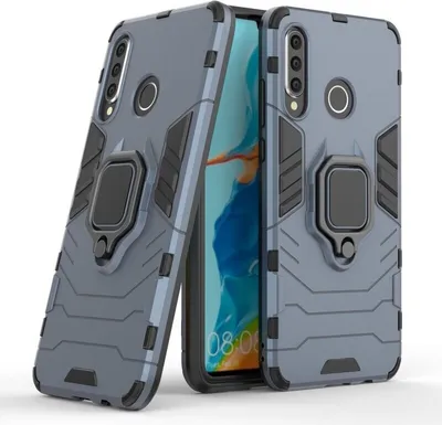 Produktbild von Ring Armor Kickstand Schutzhülle Bumper für Huawei Y6P Silikon Hard Case Hülle Zubehör Tasche Schutzschale Schutz Blau