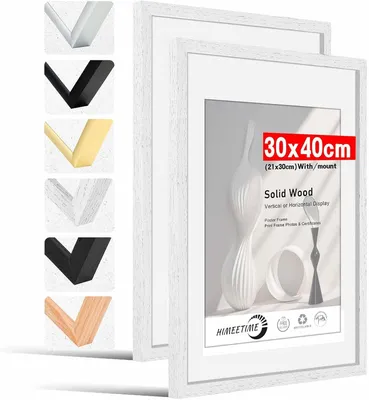 Produktbild von Bilderrahmen 30x40 cm, 2er Set, Holz, schwarz, für Fotos
