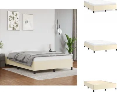 Image de vidaXL Cadre de lit Crème 140x190 cm Similicuir - Lits et Sommiers