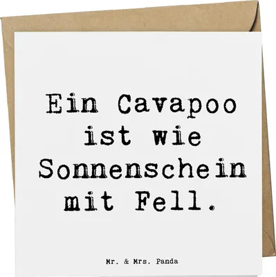 Produktbild von Mr. & Mrs. Panda Grußkarte Spruch Cavapoo Sonnenschein - Weiß - Geschenk, Hunderassen Beschreibung, doppelkarte, treuer Begleiter, Liebe zum Haustier, anlasskarte