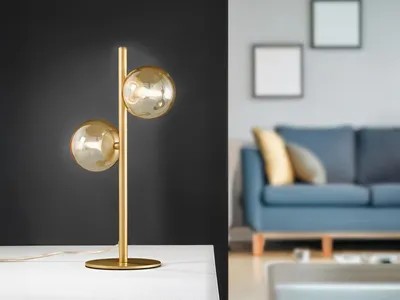 Produktbild von Tischleuchte Honey Gold Glas bernsteinfarben