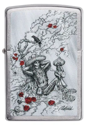 Produktbild von Zippo – Rick Rietveld - Chrome Brushed – Sturmfeuerzeug, nachfüllbar, in hochwer