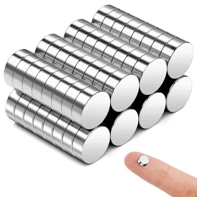 Image de 60 aimants en néodyme, mini-aimants de 6 x 2 mm, petits mais puissants, pour le bricolage, pour tableaux blancs, tableaux d'affichage, tableaux magnétiques et bien plus encore.