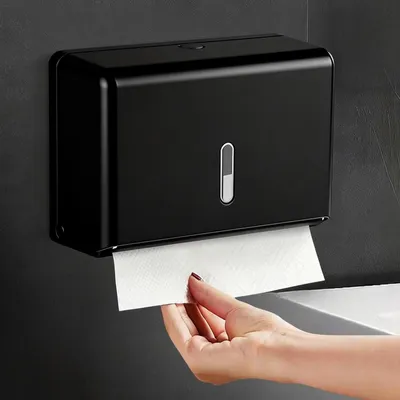 Image de Distributeur mural universel pour essuie-mains en papier - Noir