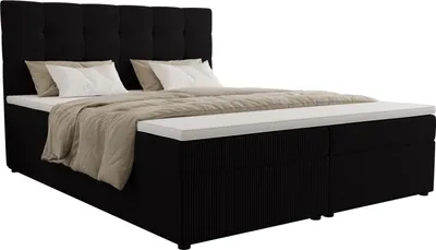 Obrázek produktu pro Manželská postel 180x200 s úložným prostorem DELILAH 2 - černá