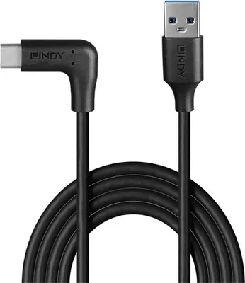 Produktbild von Lindy 32012, 0,5 m, USB A, USB C, USB 3.2 Gen 2 (3.1 Gen 2), 10 Gbit/s, Schwarz