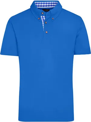 Produktbild von James+Nicholson JN716 | Herren Traditional Polo / Feine Piqué-Qualität - Farbe: Royal/Royal/White - Größe: 3XL