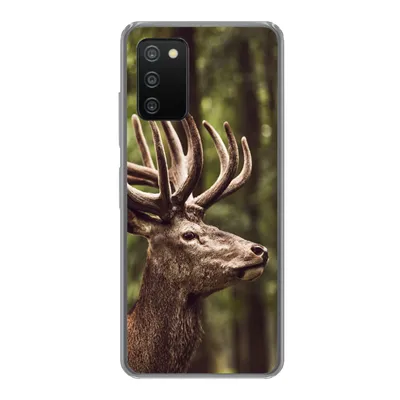Produktbild von MuchoWow® Handyhülle Schutzhülle Hülle für Samsung Galaxy A03s Hirsch - Natur - Geweih - Wald - Tiere Silikon Softcase Handy Hülle - Schutz