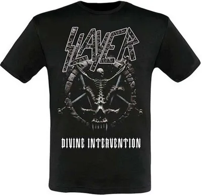 Produktbild von Slayer - "Intervention 2014 Dates" T-Shirt für Herren/Damen Uni RO247 (XL) (Schwarz)