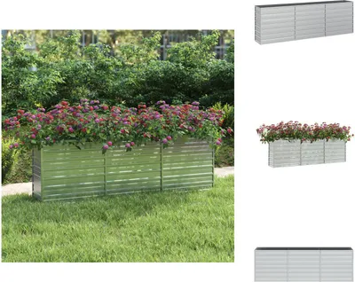 Obrázek produktu pro vidaXL Vyvýšený zahradní záhon 240x40x77 cm Pozinkovaná ocel Stříbrná - Květináče a květináče