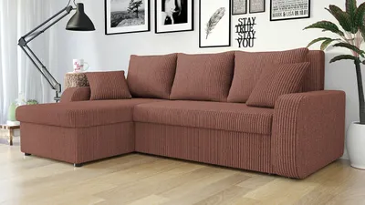Obrázek produktu pro Sedačka na každodenní spaní s úložným prostorem KORNELIE - růžová