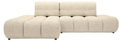 Produktbild von Ecksofa links mit Schlaffunktion aus strukturiertem Stoff in Beige JOCIMA