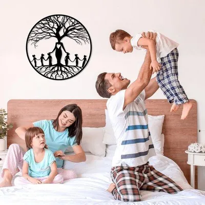 Immagine prodotto di Decorazione da parete in metallo - Decorazione murale 3D - Nero - 100 cm