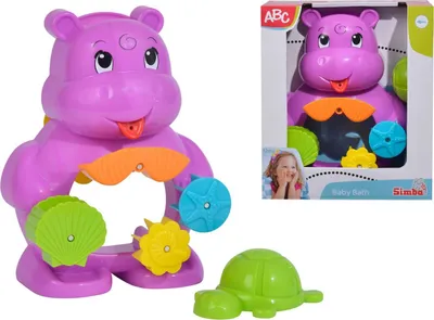 Produktbild von ABC Bade Nilpferd 22 cm Wasserrädern Schildkröte Sieben und Schöpfen