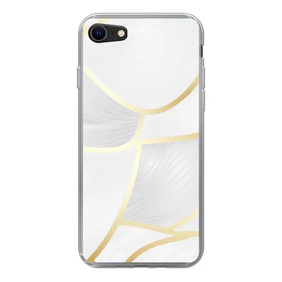 Produktbild von MuchoWow® Handyhülle Schutzhülle Hülle für iPhone 8 Abstraktes Muster mit goldenen Linien Silikon Softcase Handy Hülle - Schutzhaube