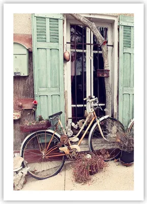 Produktbild von Poster - Poster ohne Rahmen - Fahrräder Vintage Mietshaus - 50x70 cm - Wand Bild - Wanddeko - Wandbilder - Kunstposter - Wandposter - Bilder - Kunstdruck - Wanddekoration - Wandbild - P2XPA50x70-4588