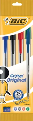 Image de Stylo à bille BIC Cristal, assorti, en sachet de 4 pièces