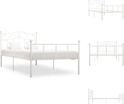 Produktbild von vidaXL Bettgestell Weiß Metall 100×200 cm -  Betten & Bettgestelle