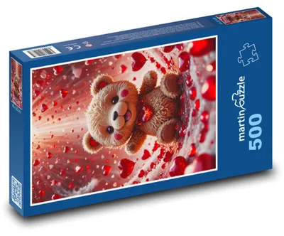 Obrázok produktu pre martinpuzzle - Puzzle 500 - Medviedatko so srdieckami