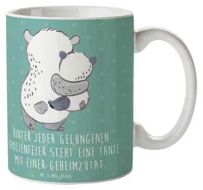 Produktbild von Mr. & Mrs. Panda Teetasse Tante Geheimzutat - Meeresbrise - Geschenk, Neffe, familiär, Becher, Lachen, Dekoration, Pott, persönliche Erinnerungen, Lächeln, Kaffeebecher