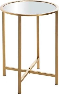 Produktbild von HAKU Beistelltisch gold - Metall, Spiegel 5 mm, B/H/T: 39x53x39 cm