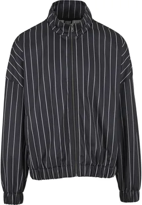 Obrázok produktu pre Bunda Urban Classics Pinstripe Tepláková bunda čierna/biela - 4XL