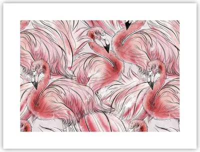 Produktbild von Poster - Poster ohne Rahmen - Flamingo Pink Exotik - 40x30 cm - Wand Bild - Wanddeko - Wandbilder - Kunstposter - Wandposter - Bilder - Kunstdruck - Wanddekoration - Wandbild - P2XAA40x30-5070