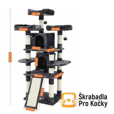 Obrázek produktu pro Škrabadlo Aura XL, tm. šedé, 60x55x172 cm
