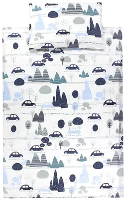 Produktbild von TupTam Kinder Bettwäsche Set Babybettwäsche Bettbezug 100 x 135 120 x 90 Kissenbezug 40 x 60 Jungen Mädchen 2-tlg, Farbe: Autos Blau, Größe: 135x100 cm