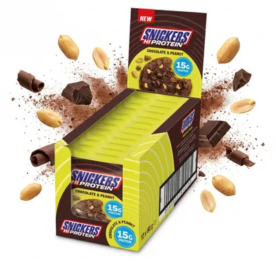 Produktbild von Snickers High Protein Cookie (12x60g) Chocolate & Peanut - Funktionelle Lebensmittel - Eiweiß-Snacks