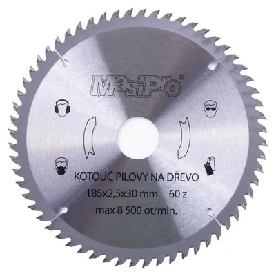 Obrázek produktu pro Pilový kotouč na dřevo 185 × 2,5 × 30 mm, 60 zubů
