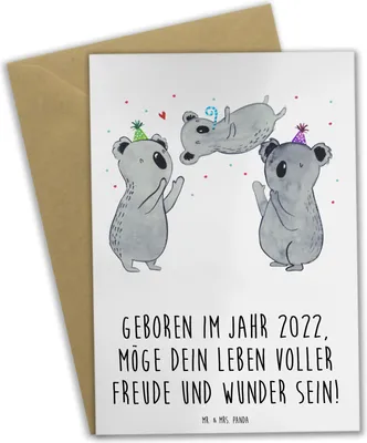 Produktbild von Mr. & Mrs. Panda jubiläumskarte 2022 Geburtstag - Weiß - Geschenk, Grußkarten, valentinstagskarte, Geburtstagsfreude, weihnachtskarten, inspiriertes Leben, Alter