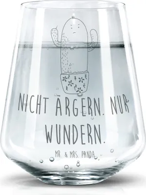 Produktbild von Mr. & Mrs. Panda Glas Kaktus Wut - Transparent - Geschenk, Kollegin, Chefin, Kakteen, Trinkglas, Büro, Kollege, Becherglas, Trinkgefäß, Wasserglas, Tumbler