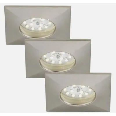 Produktbild von 3 x Briloner LED Einbauleuchte eckig Nickel matt IP44 3 x 5W Modul 400lm warmweiß 3000K 110°