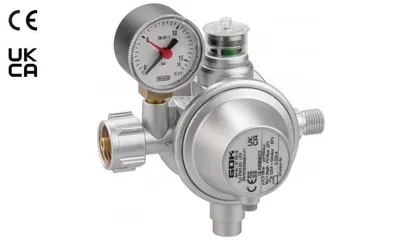 Produktbild von GOK Gewerberegler für Propan Gasflaschen 50mbar mit Schlauchbruchsicherung 0115002